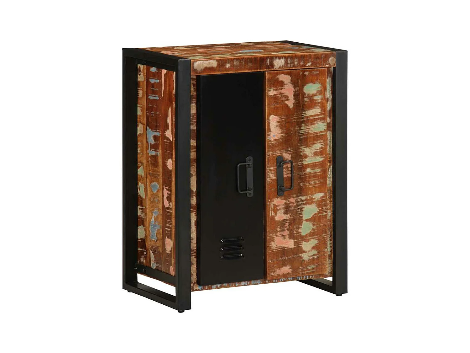 Buffet multicolore 55x35x70 cm bois massif récupération
