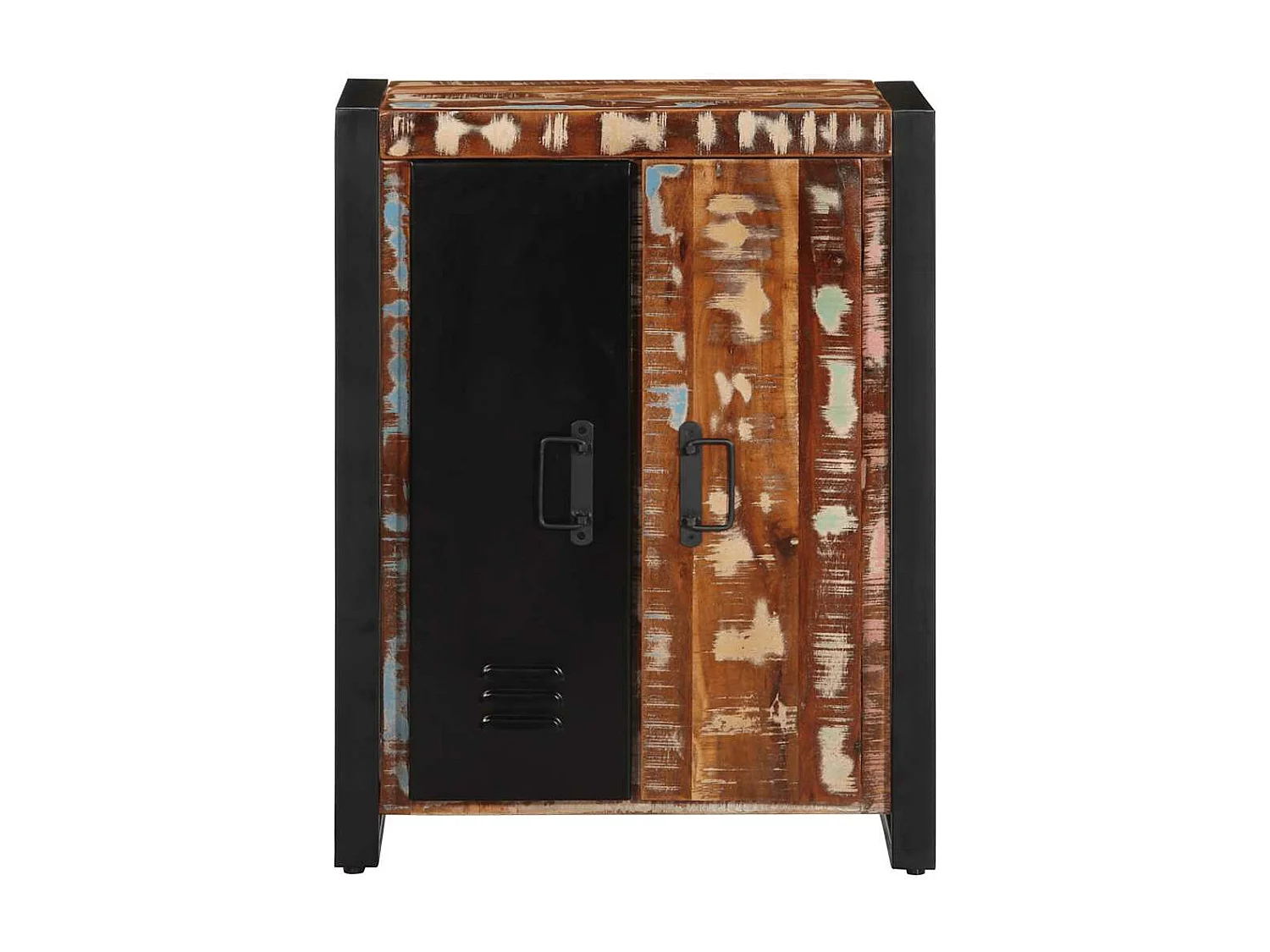 Buffet multicolore 55x35x70 cm bois massif récupération