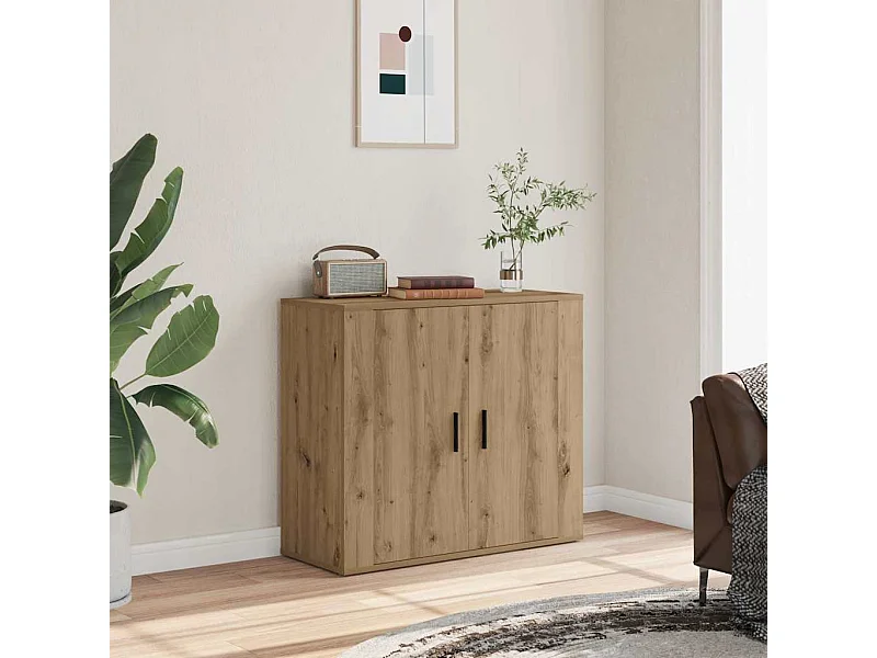 Ręcznie robiony bufet dębowy z miejscem na przechowywanie i praktycznymi drzwiami