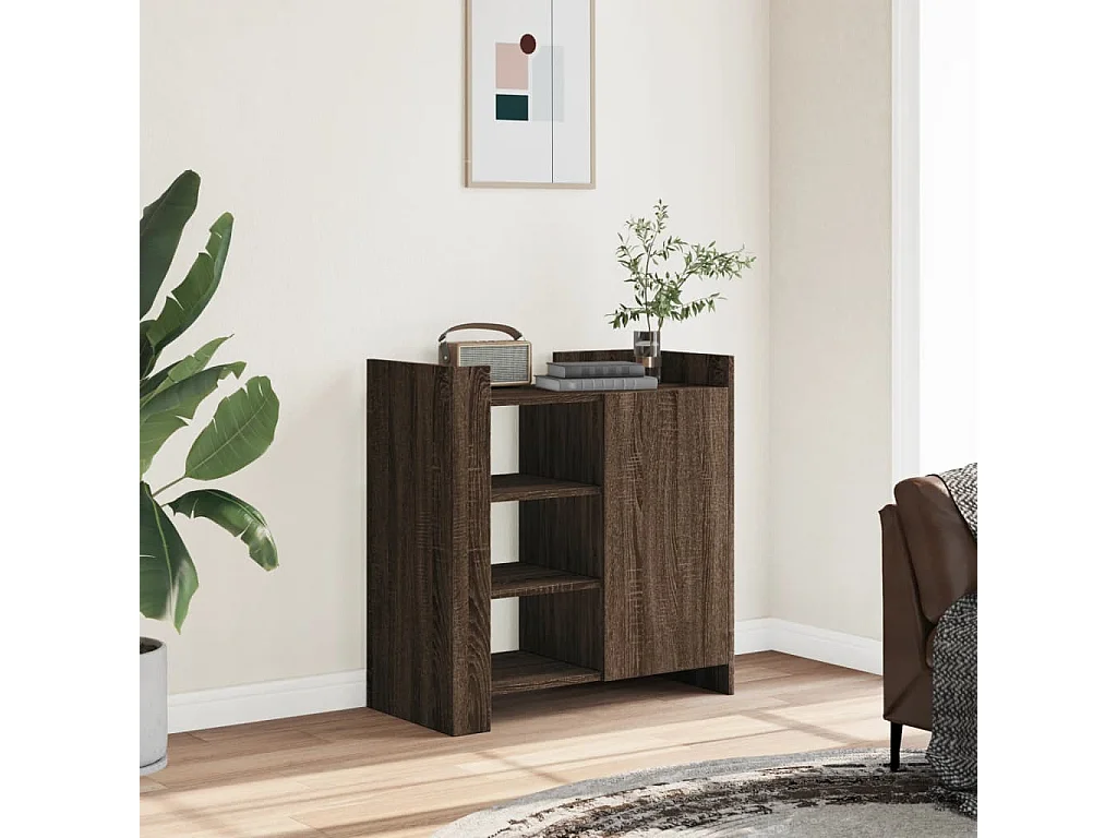 Buffet chêne marron 73,5x35x75 cm bois d'ingénierie