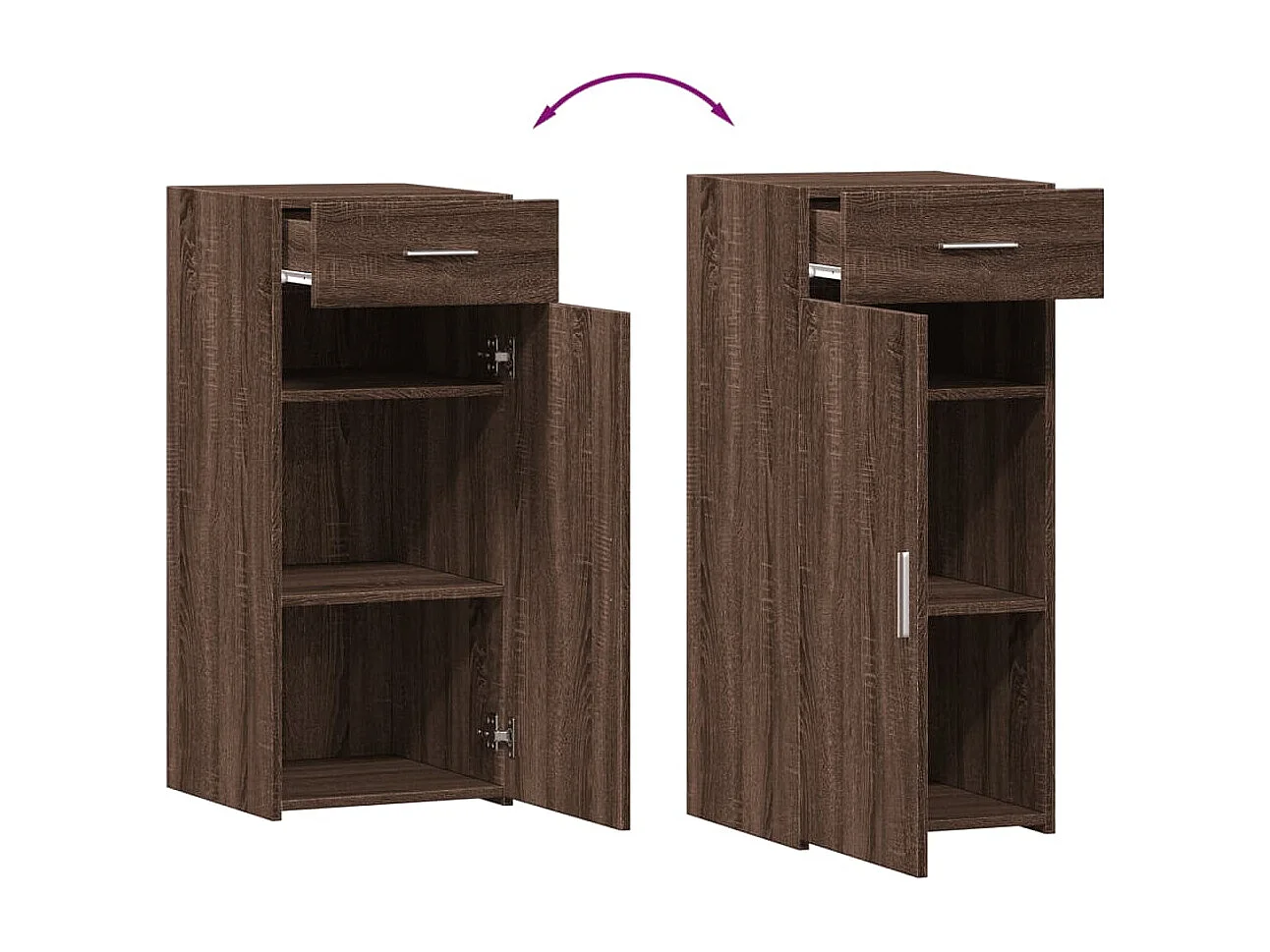 Credenza Rovere Marrone 40x42,5x93 cm in Legno Multistrato