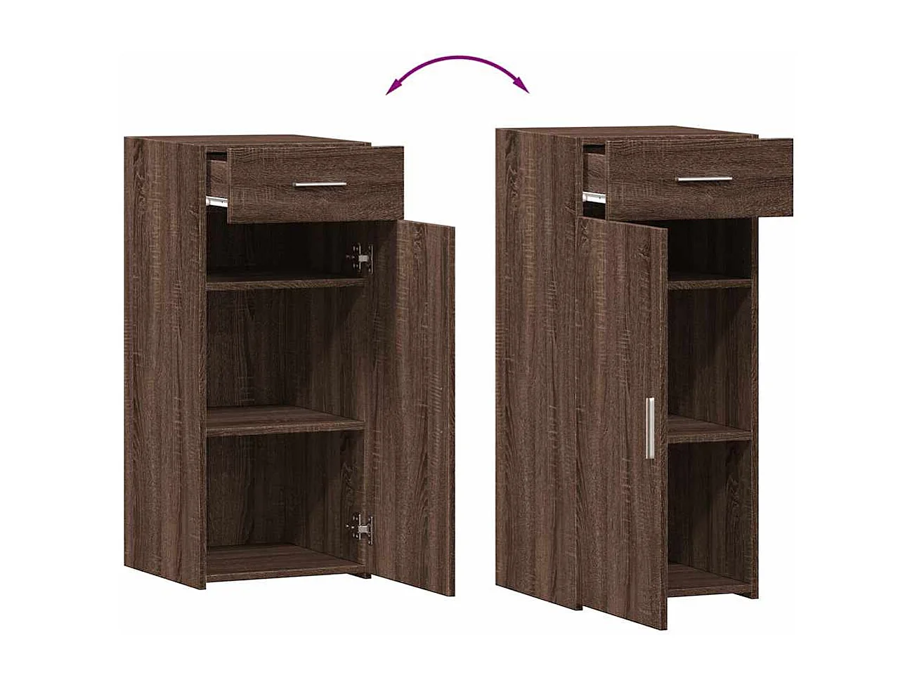 Buffet chêne marron 40x42,5x93 cm bois d'ingénierie