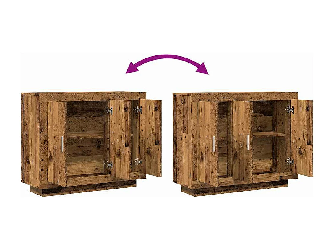 Buffet vieux bois 92x35x75 cm bois d'ingénierie