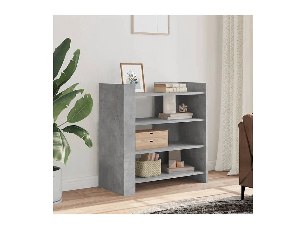 Buffet gris béton 73,5x35x75 cm bois d'ingénierie