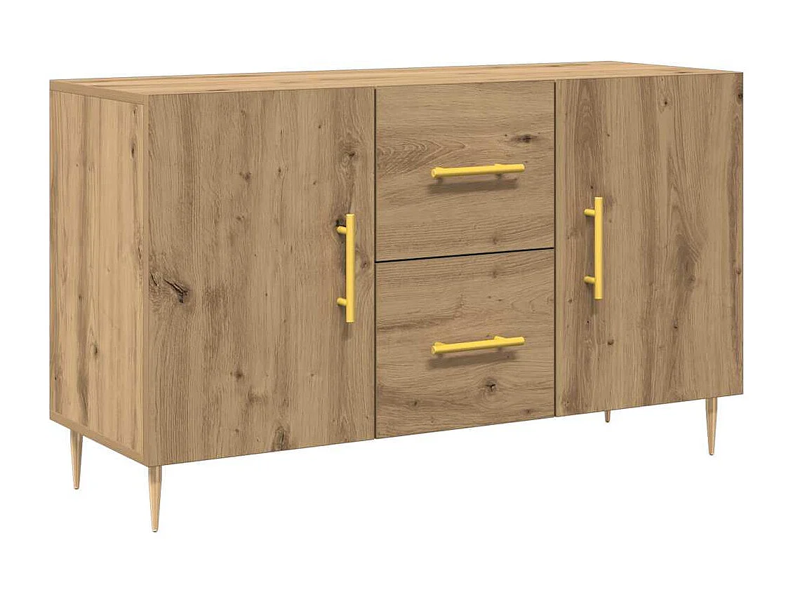 Buffet chêne artisanal 100x36x60 cm bois d'ingénierie