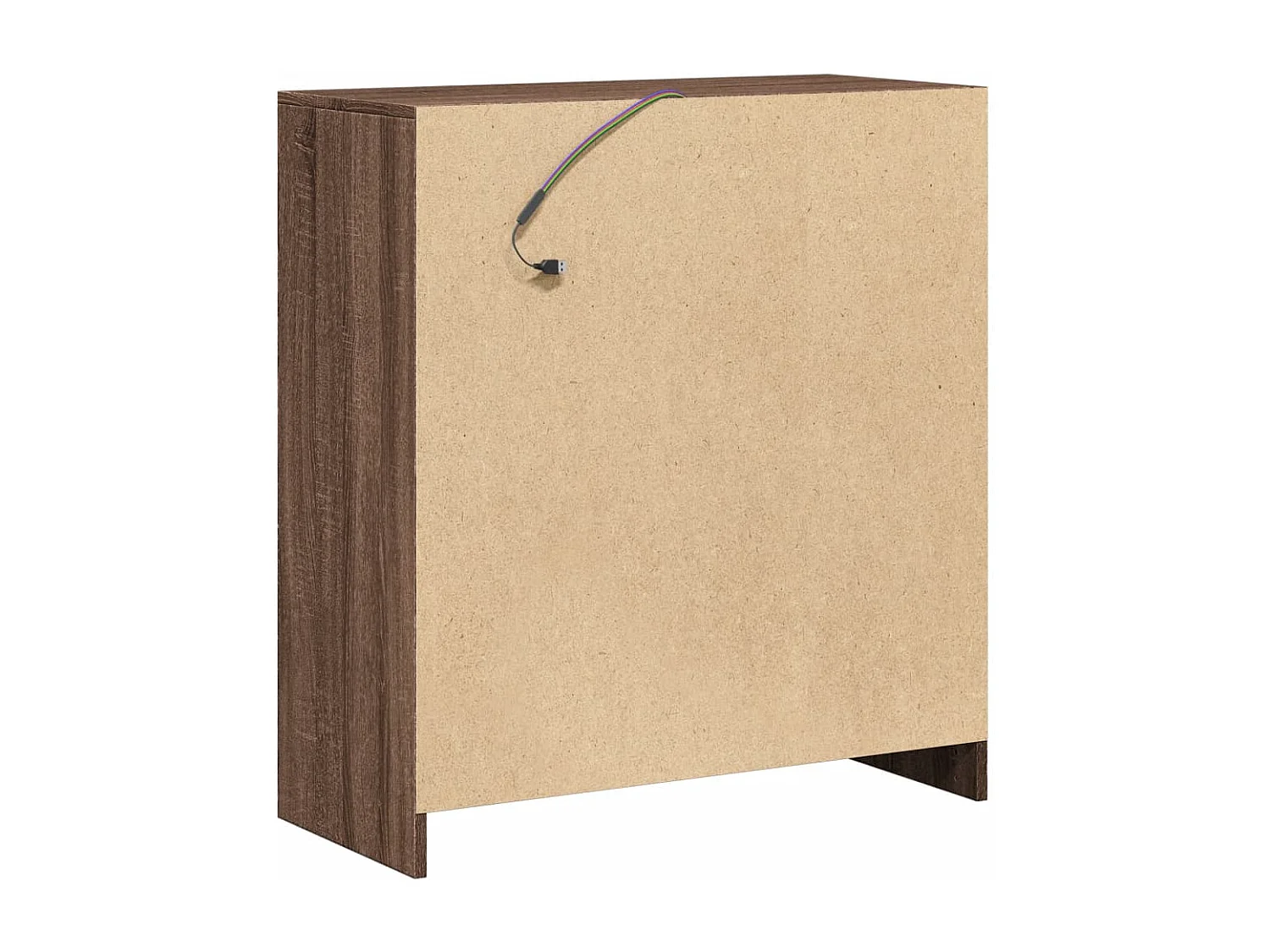 Buffet avec LED chêne marron 77x34x85 cm bois d'ingénierie