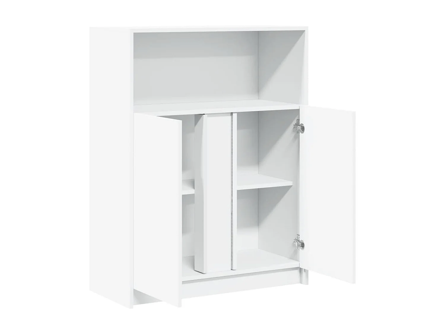 Dressoir met LED 77x34x100 cm bewerkt hout wit