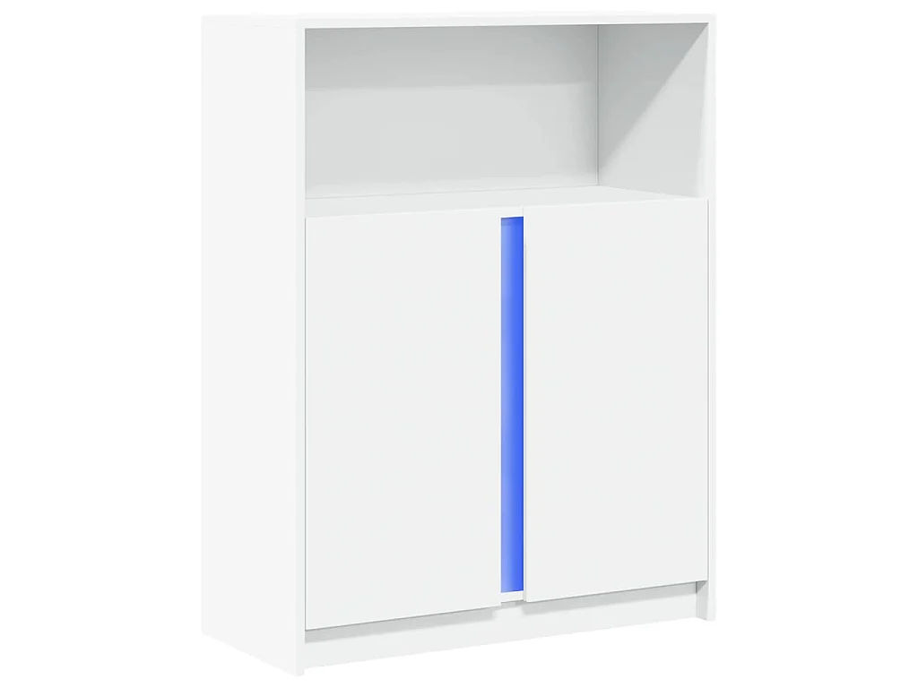 Aparador con LED madera de ingeniería blanco 77x34x100 cm