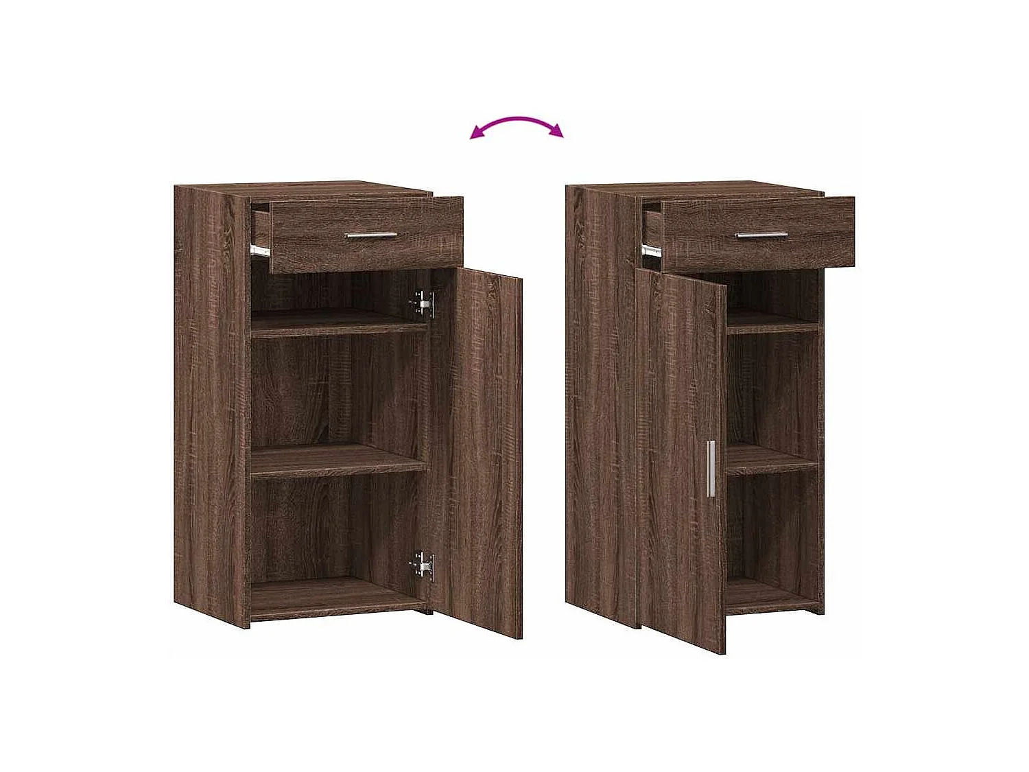 Buffet chêne marron 45x42,5x93 cm bois d'ingénierie