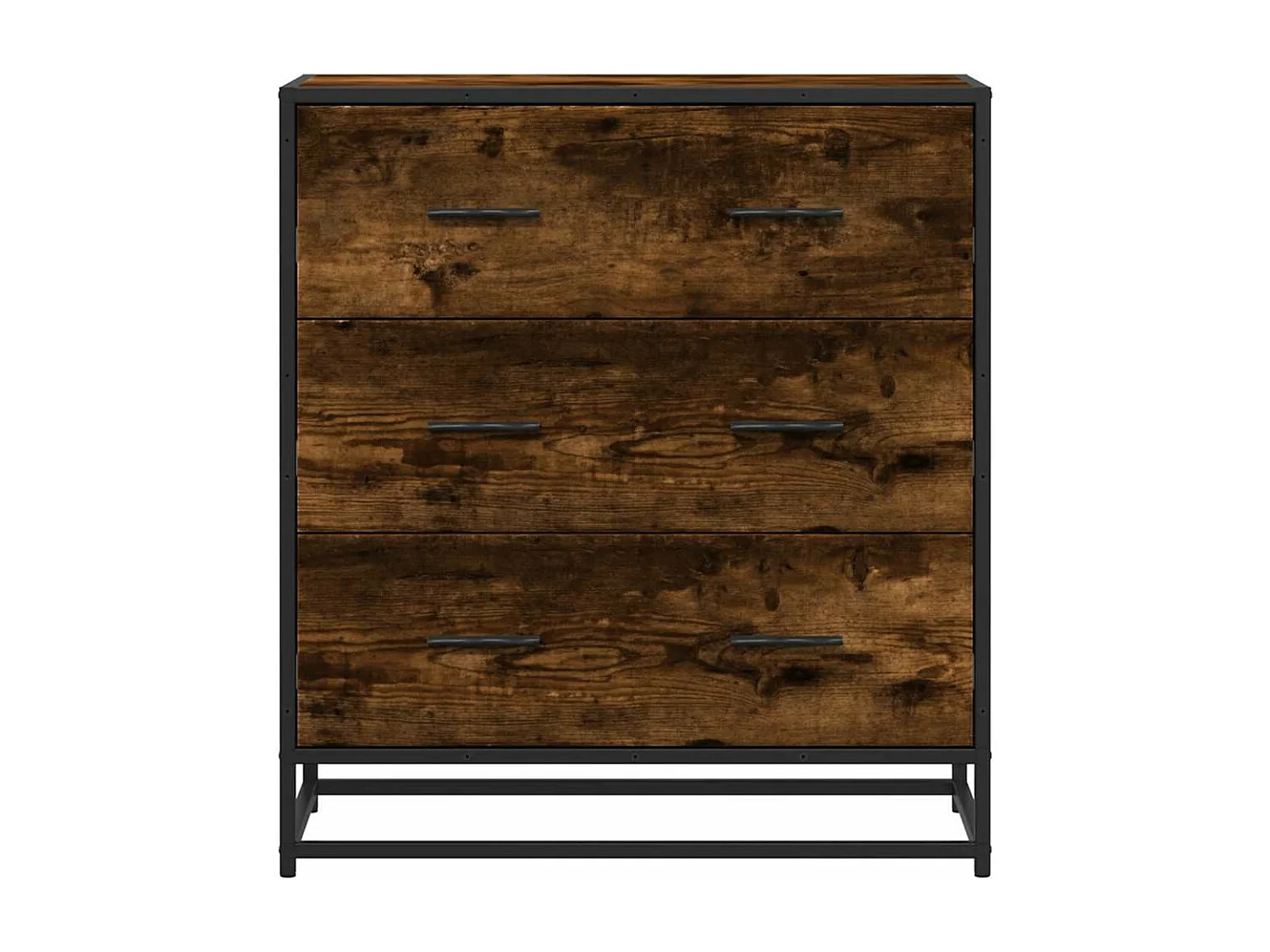 Buffet chêne fumé 68x35x76 cm bois d'ingénierie et métal