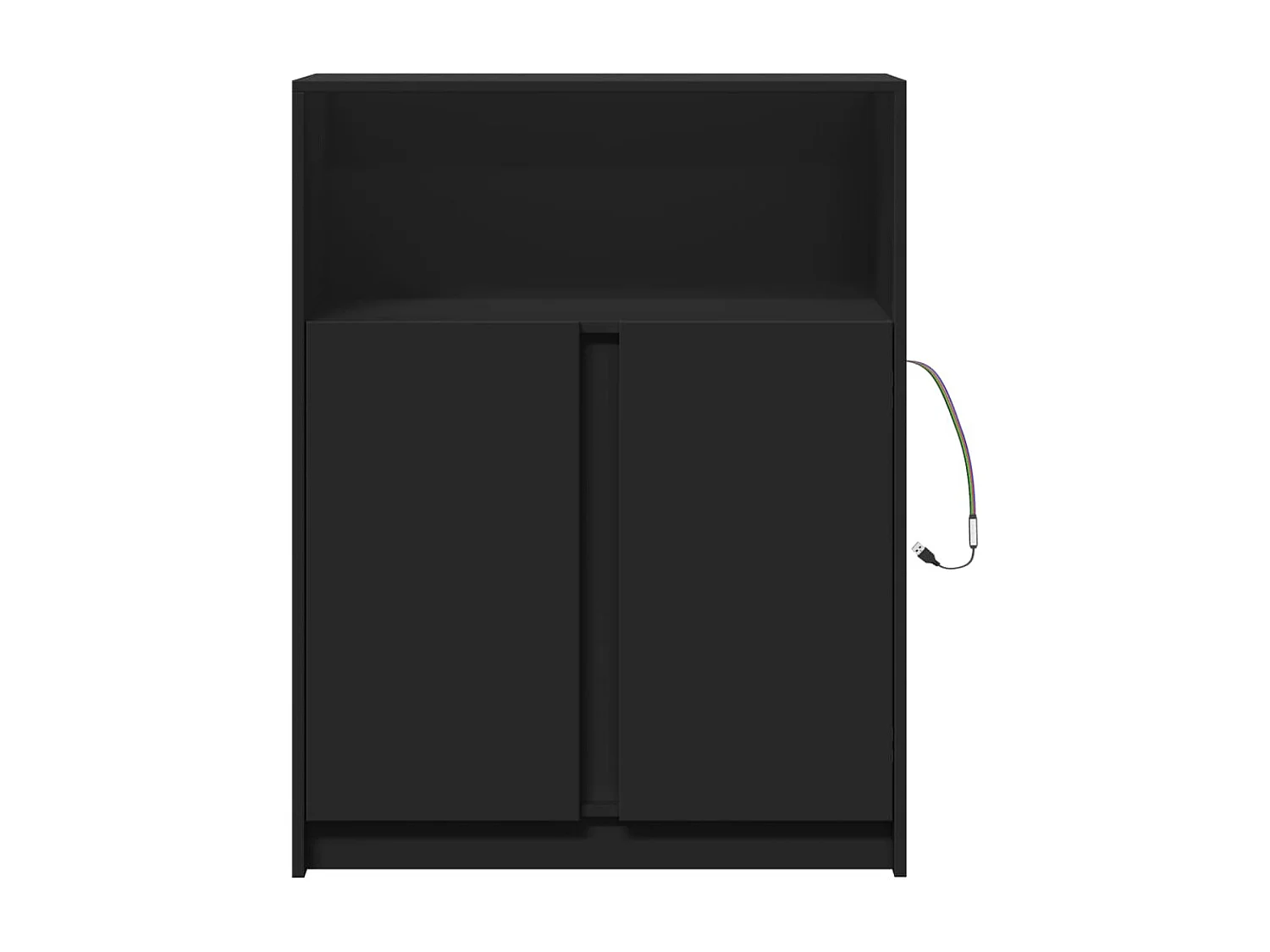 Buffet avec LED noir 77x34x100 cm bois d'ingénierie