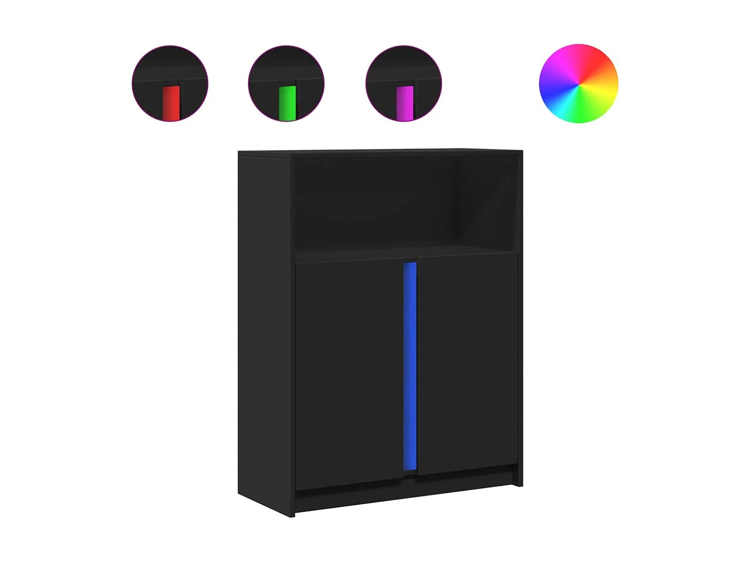 LED-Sideboard Schwarz 77x34x100 cm Holzwerkstoff