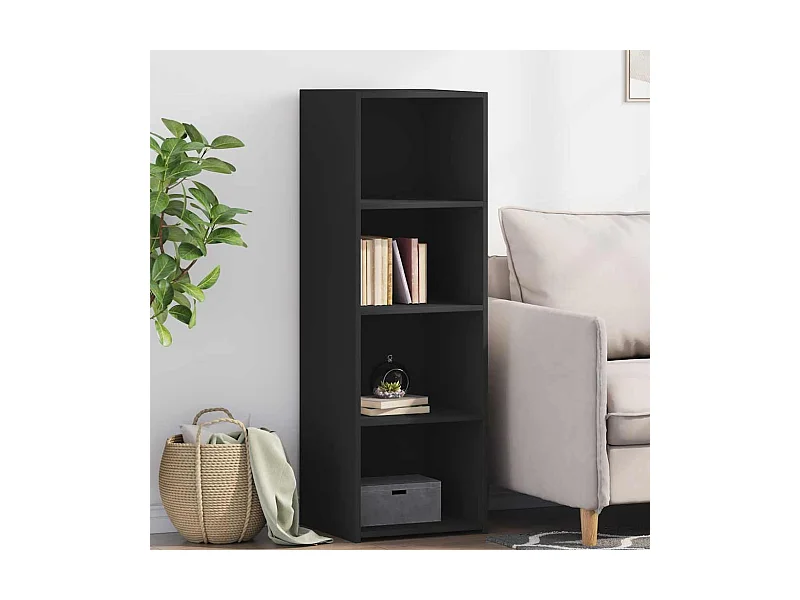 Credenza Nera 40x41x124 cm in Legno Multistrato