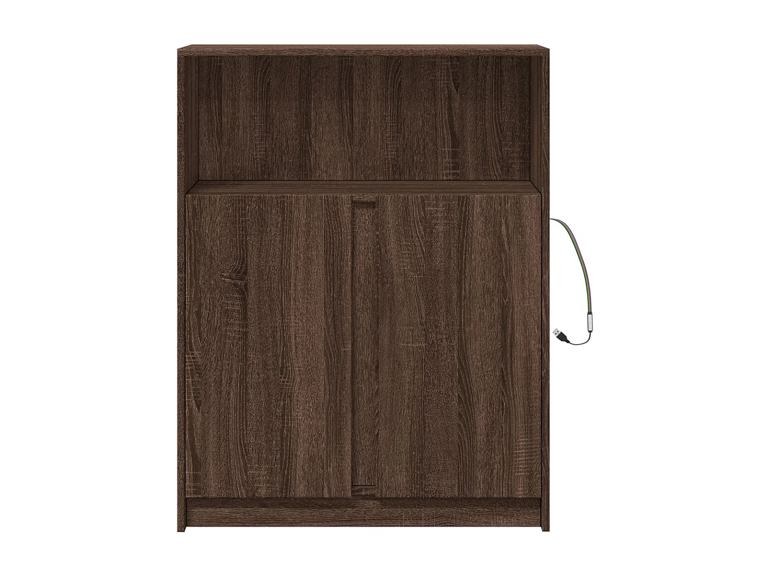 Dressoir met LED 77x34x100 cm bewerkt hout bruin eikenkleur