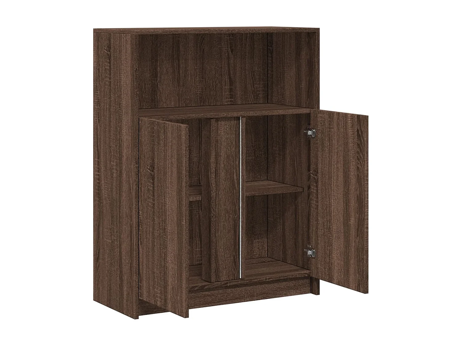 Dressoir met LED 77x34x100 cm bewerkt hout bruin eikenkleur