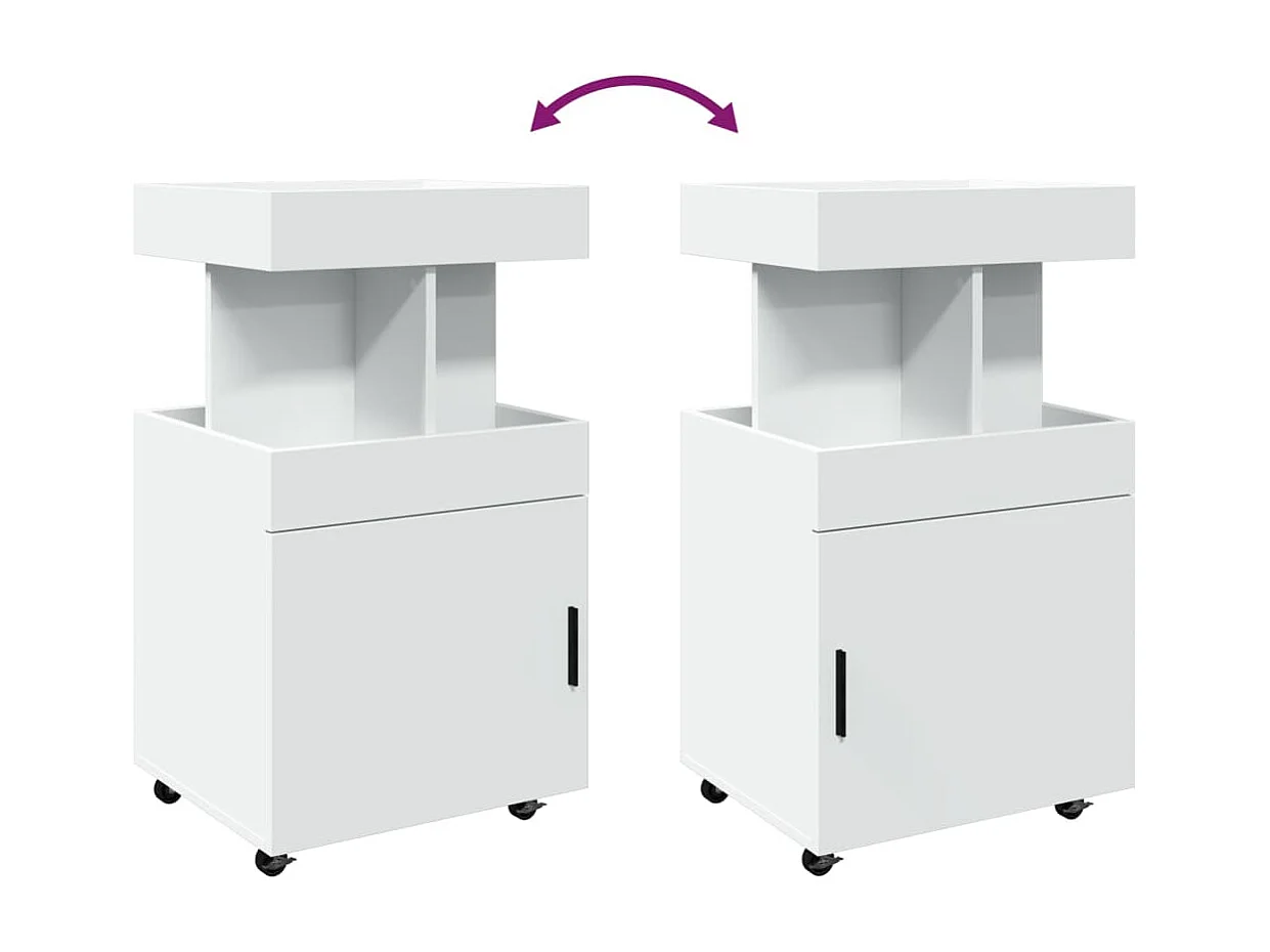 Carrinho de bar 50x41x89 cm derivados de madeira branco