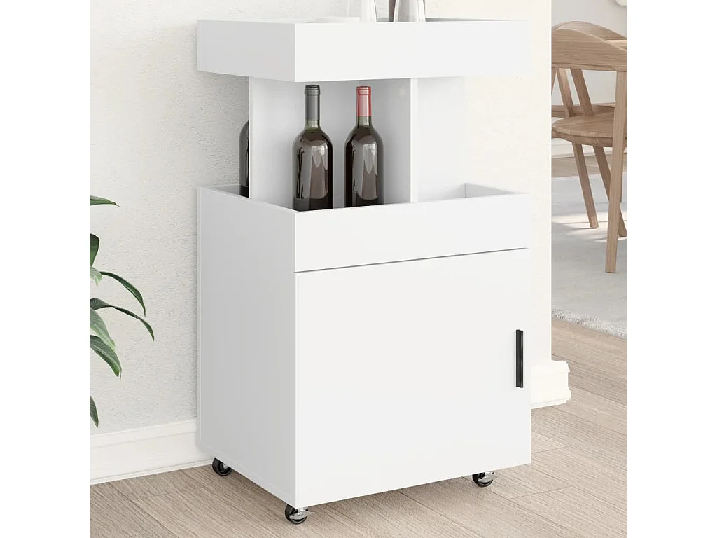 Chariot de bar blanc 50x41x89 cm bois d'ingénierie