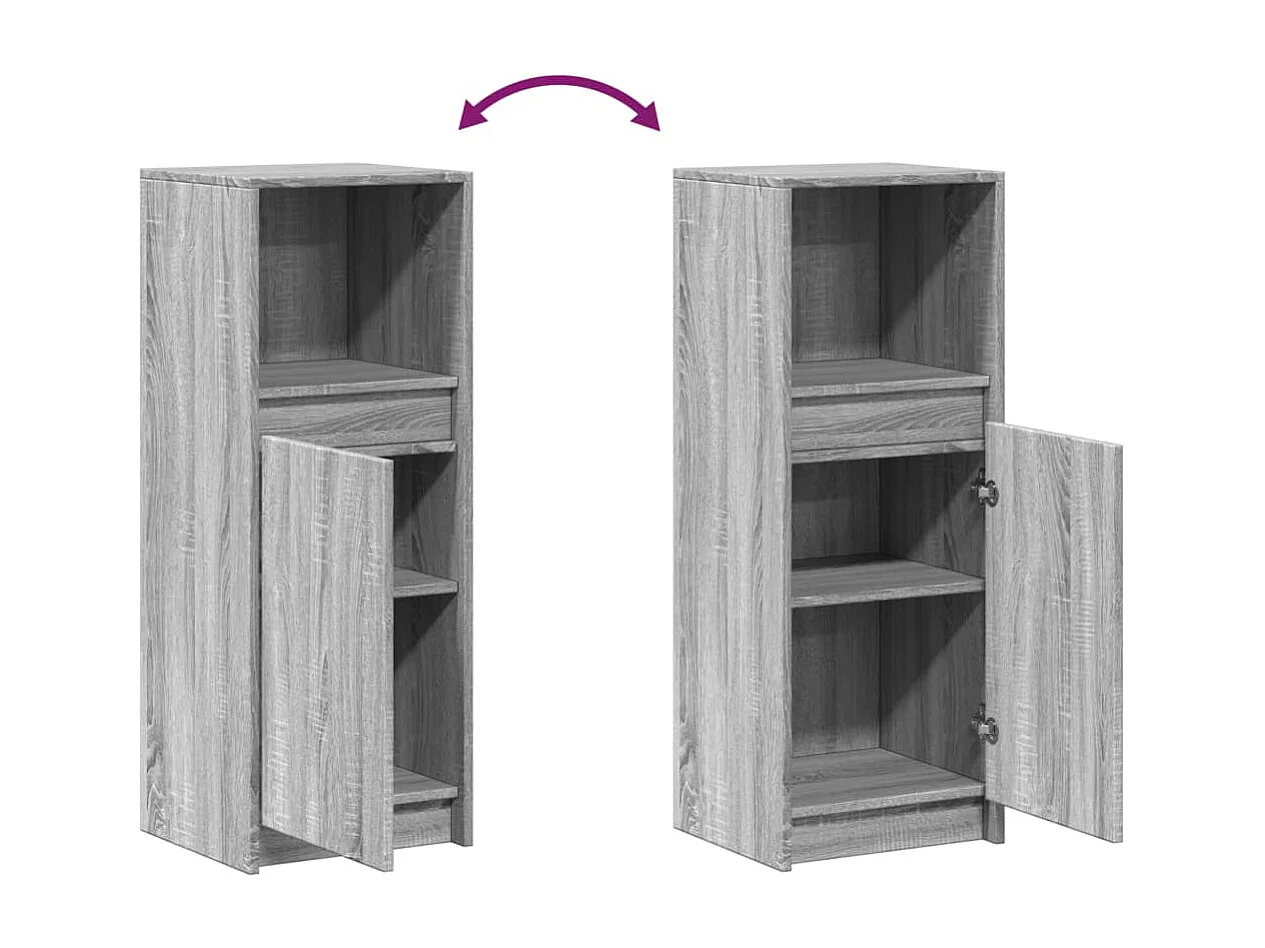 Buffet avec LED sonoma gris 38x34x100 cm bois d'ingénierie