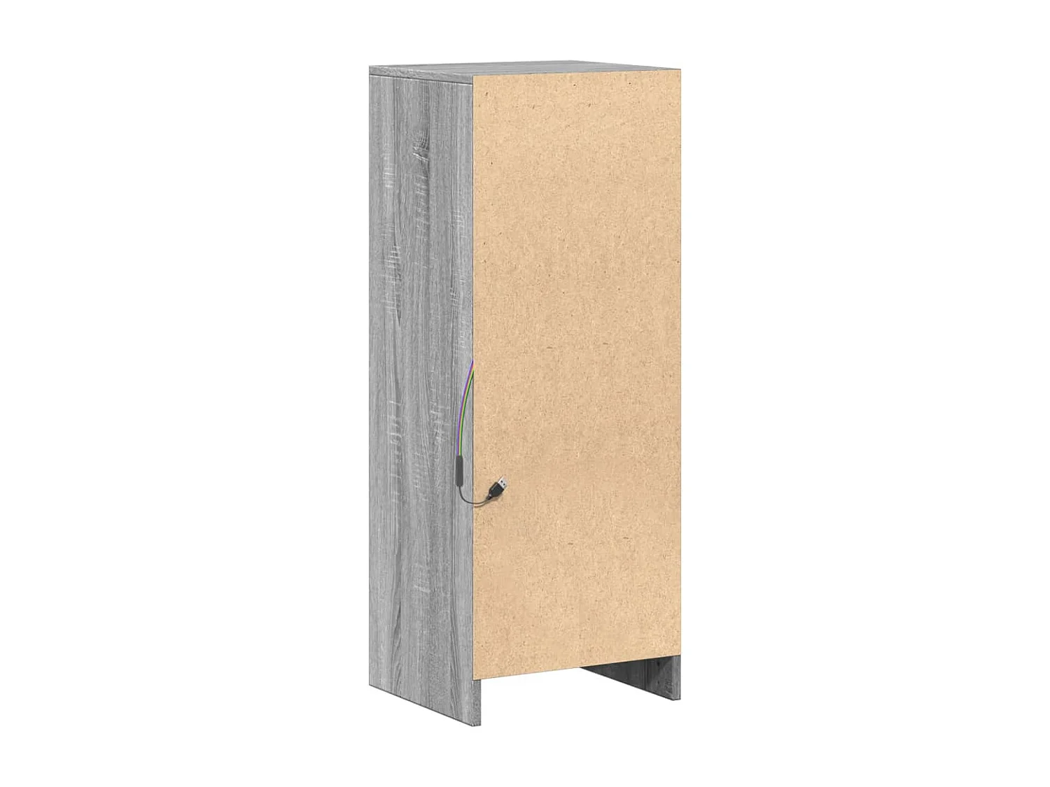 Dressoir met LED 38x34x100 cm bewerkt hout grijs sonoma eiken