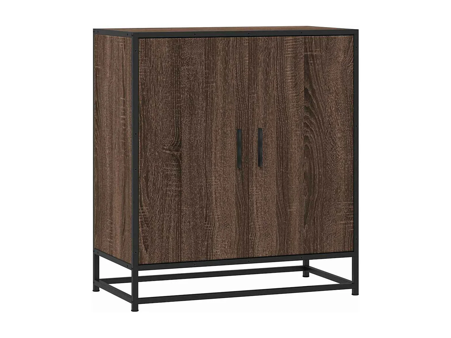 Buffet chêne marron 68x35x76 cm bois d'ingénierie et métal