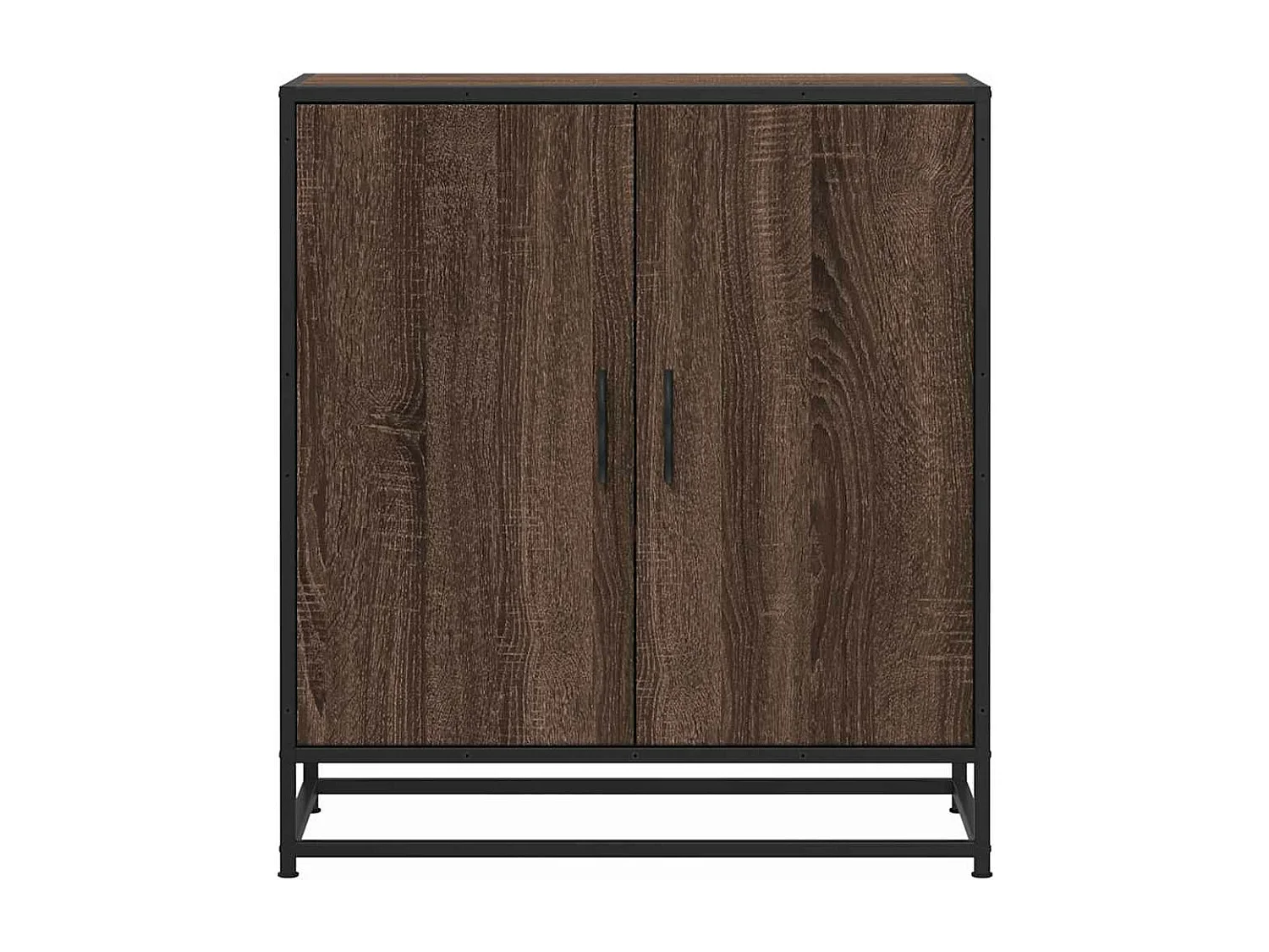 Buffet chêne marron 68x35x76 cm bois d'ingénierie et métal