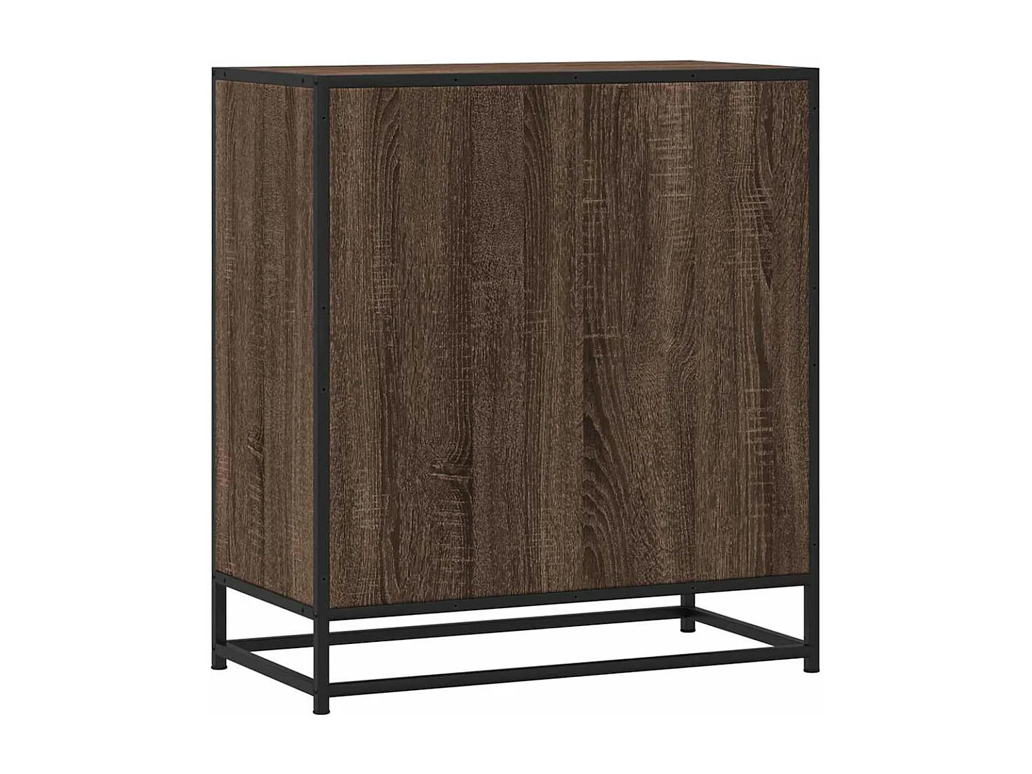 Buffet chêne marron 68x35x76 cm bois d'ingénierie et métal