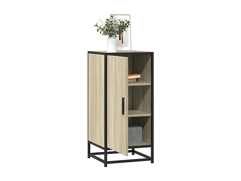 Dressoir 35,5x35x76 cm bewerkt hout en metaal sonoma eikenkleur