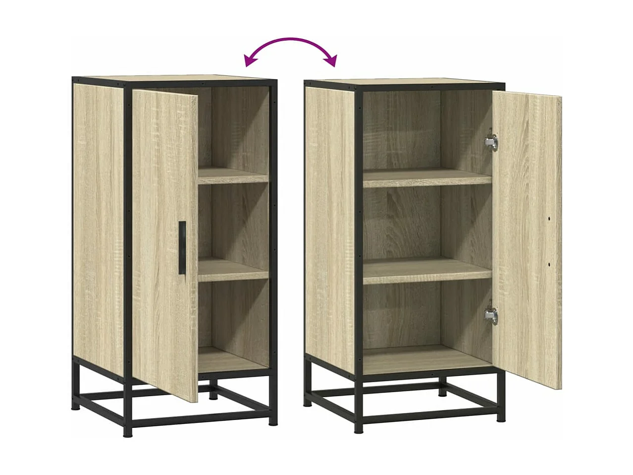 Sideboard Sonoma-Eiche 35,5x35x76 cm Holzwerkstoff und Metall