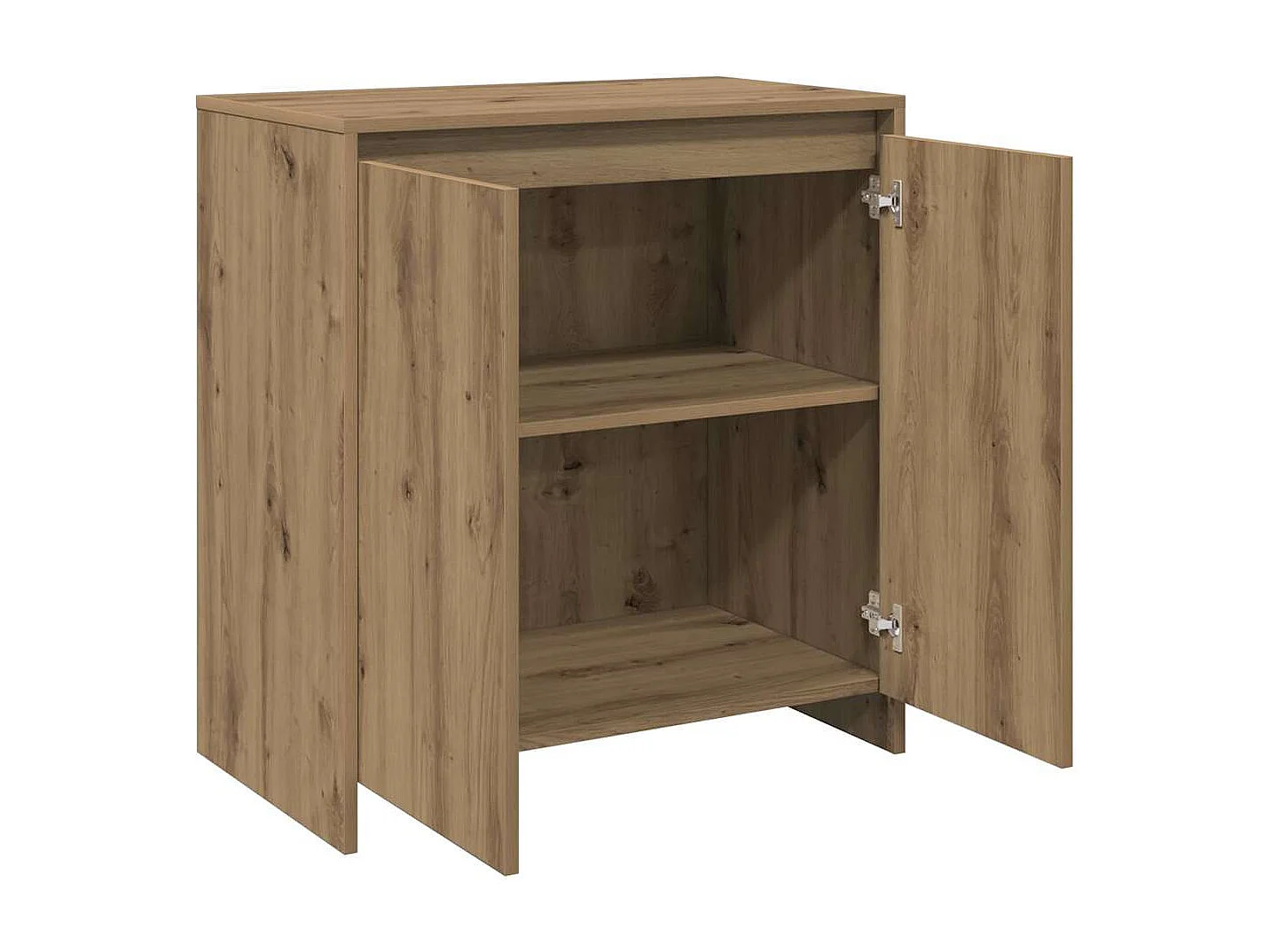 Dressoir 70x41x75 cm bewerkt hout artisanaal eikenkleur