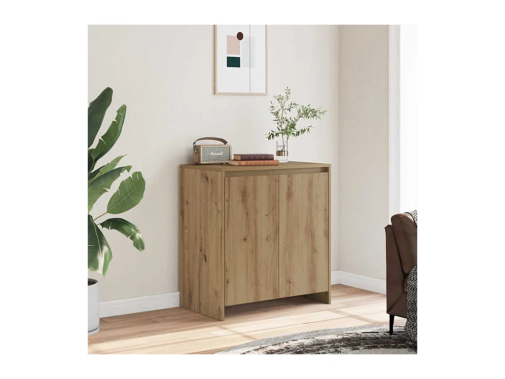 Buffet chêne artisanal 70x41x75 cm bois d'ingénierie
