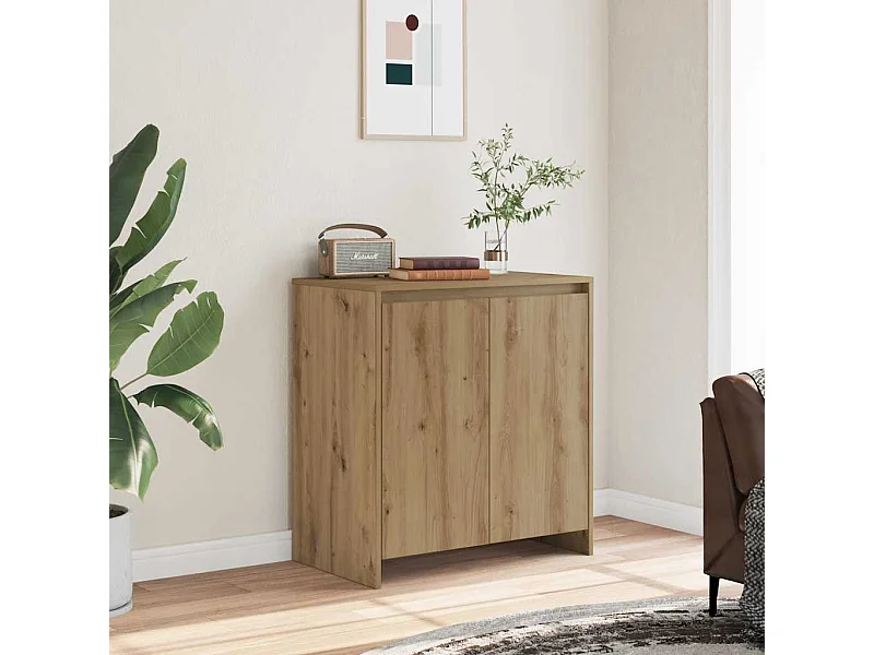 Dressoir 70x41x75 cm bewerkt hout artisanaal eikenkleur