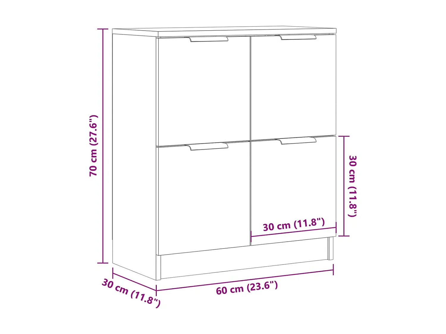 Sideboard Altholz-Optik 60x30x70 cm Holzwerkstoff
