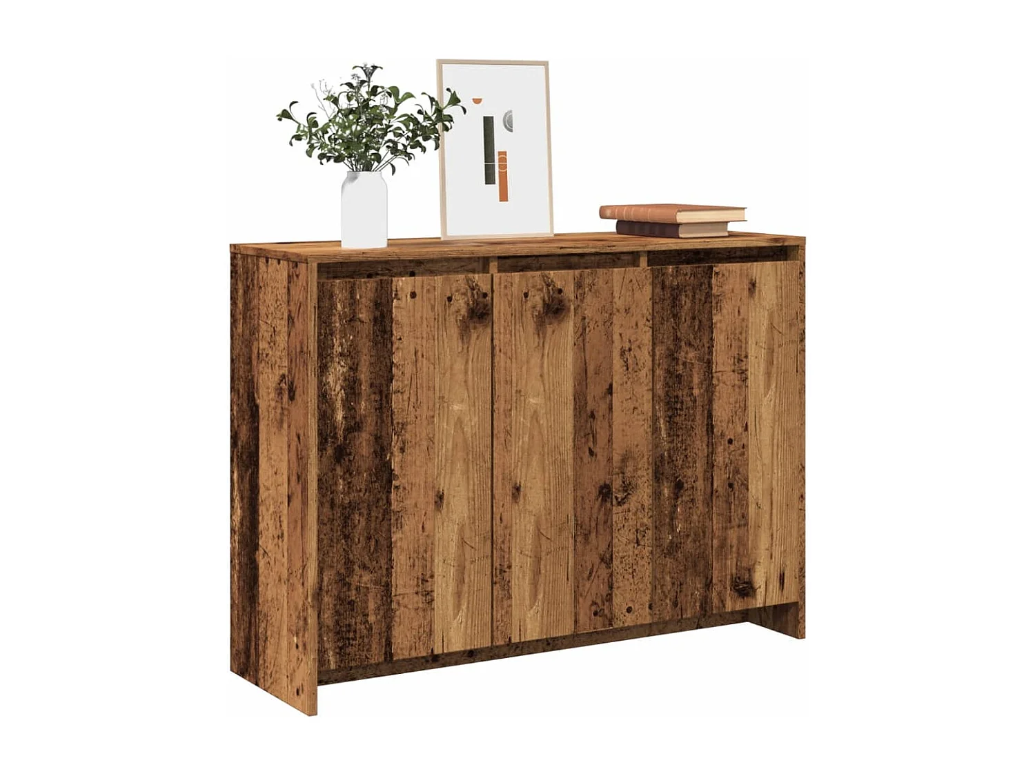 Buffet vieux bois 102x33x75 cm bois d'ingénierie