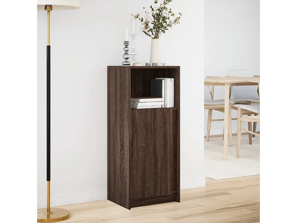 Buffet avec LED chêne marron 42,5x34x100 cm bois d'ingénierie