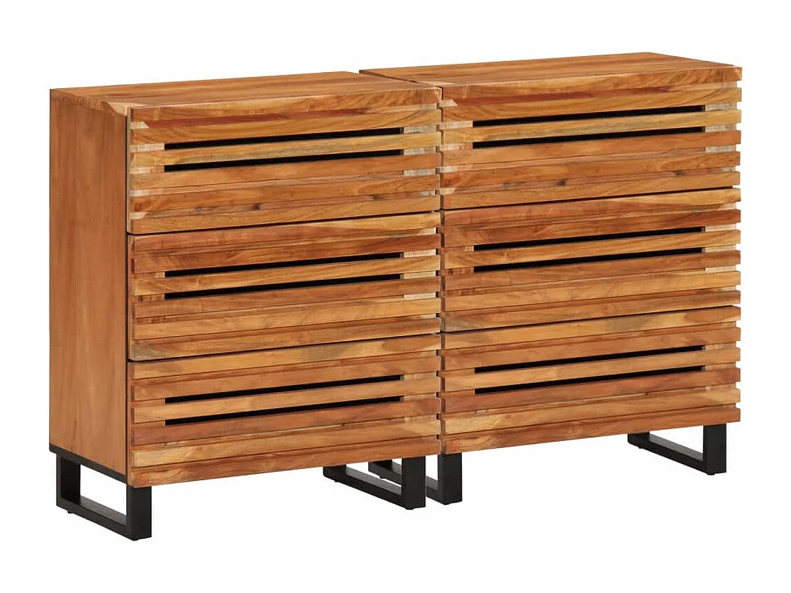 Buffets 2 pcs 60x34x75 cm bois d'acacia massif