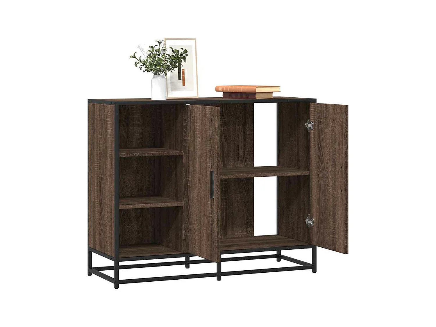 Buffet chêne marron 92x35x76 cm Bois d'ingénierie