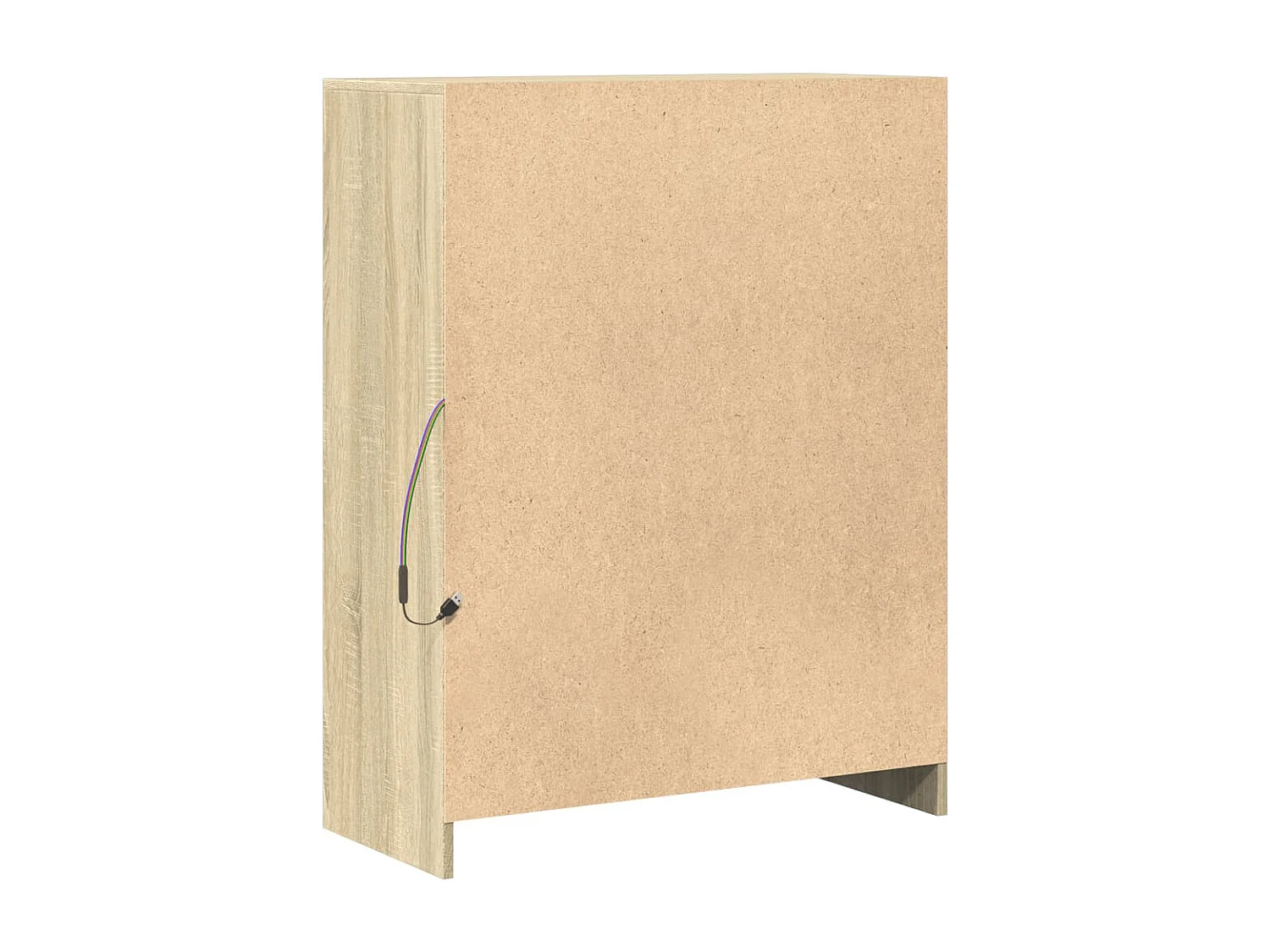 Dressoir met LED 77x34x100 cm bewerkt hout sonoma eikenkleurig