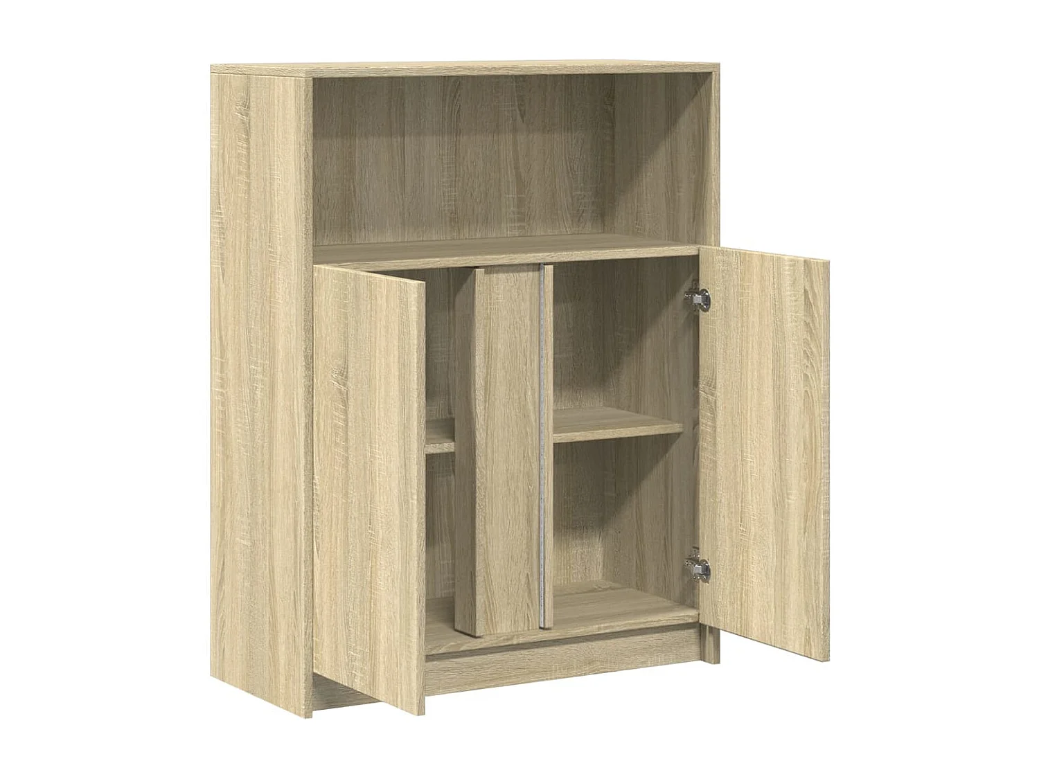 Dressoir met LED 77x34x100 cm bewerkt hout sonoma eikenkleurig