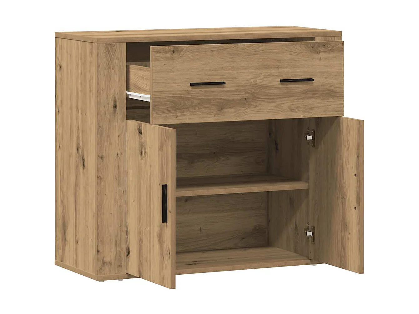 Buffet chêne artisanal 80x33x70 cm bois d'ingénierie