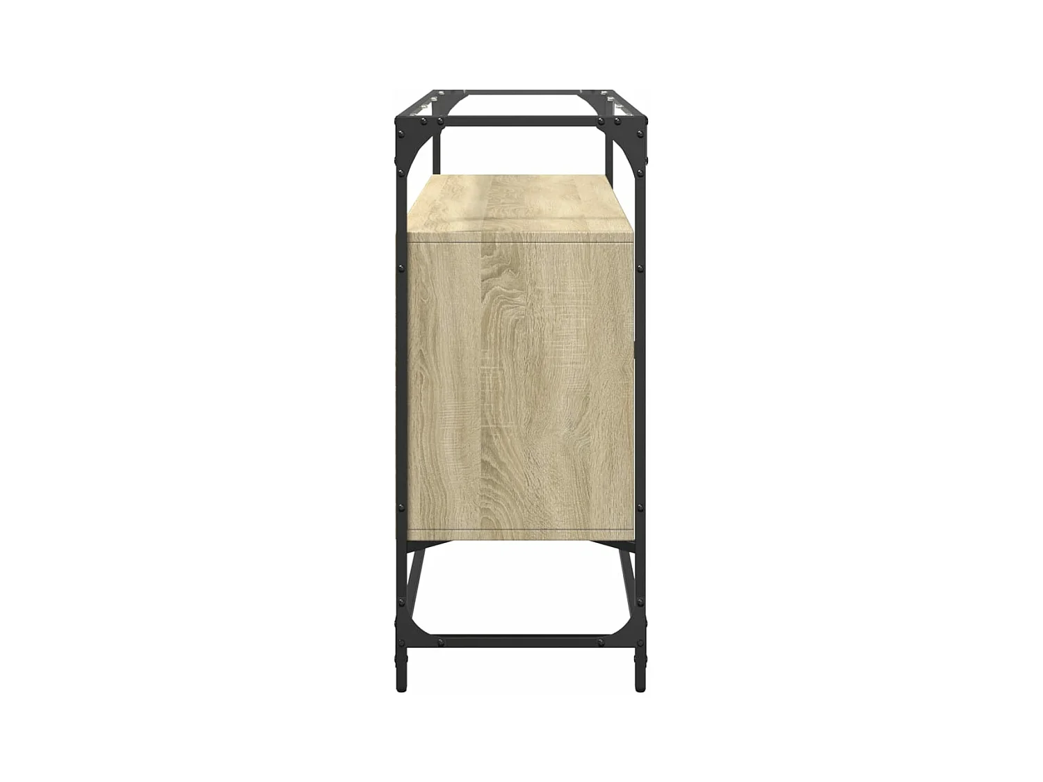 Buffet avec dessus en verre chêne sonoma bois d'ingénierie