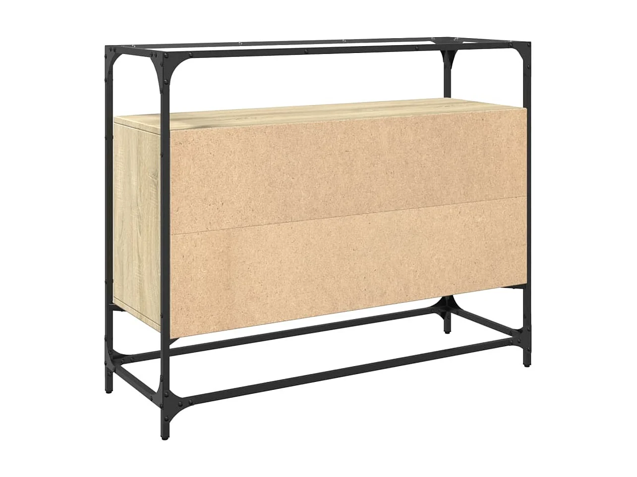 Sideboard mit Glasplatte Sonoma-Eiche 98x35x81 cm Holzwerkstoff