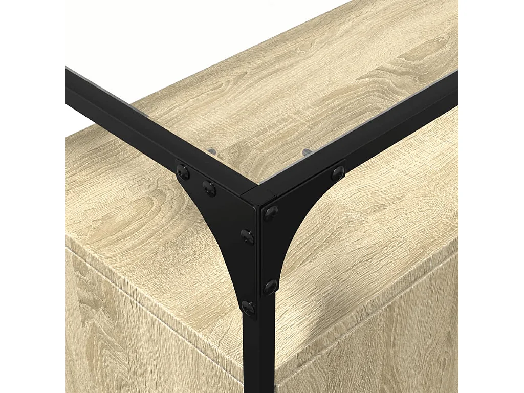 Sideboard mit Glasplatte Sonoma-Eiche 98x35x81 cm Holzwerkstoff