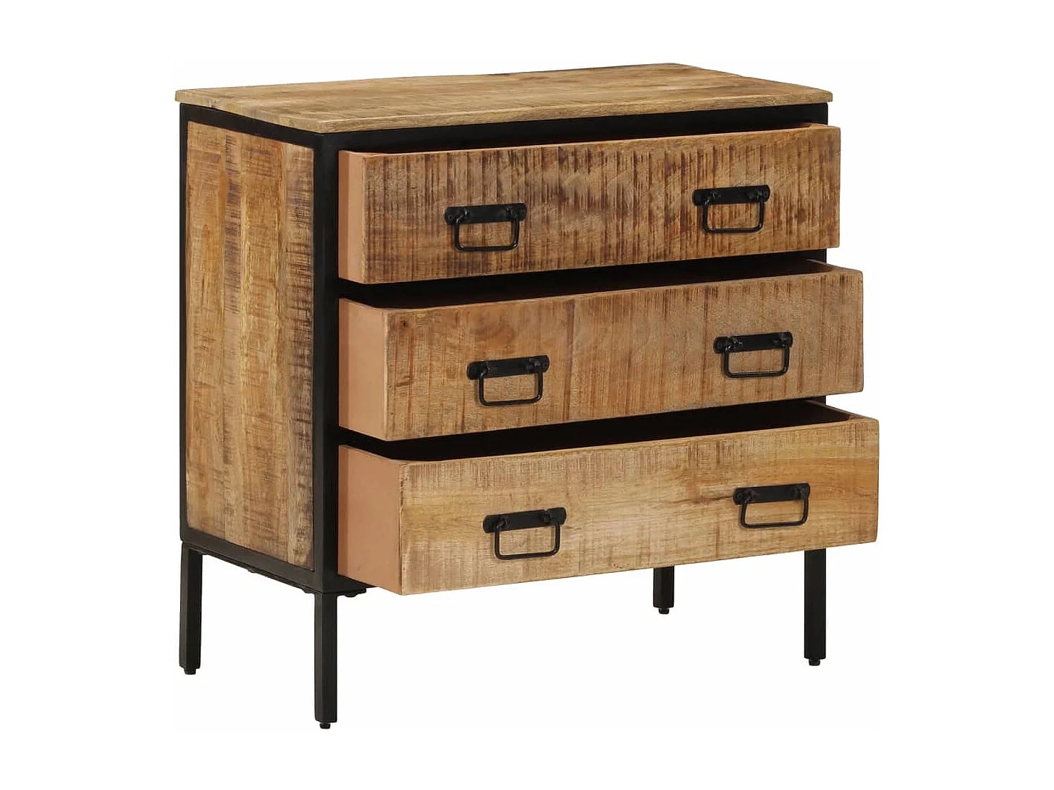 Dressoir 70x35x70 cm massief ruw mangohout