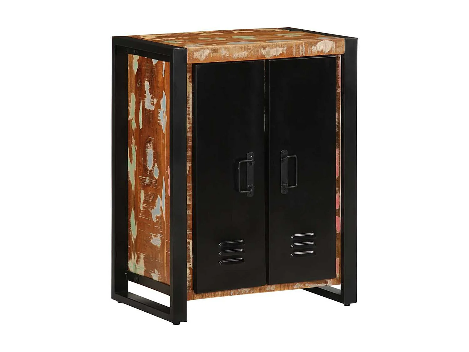 Buffet multicolore 55x35x70 cm bois massif récupération