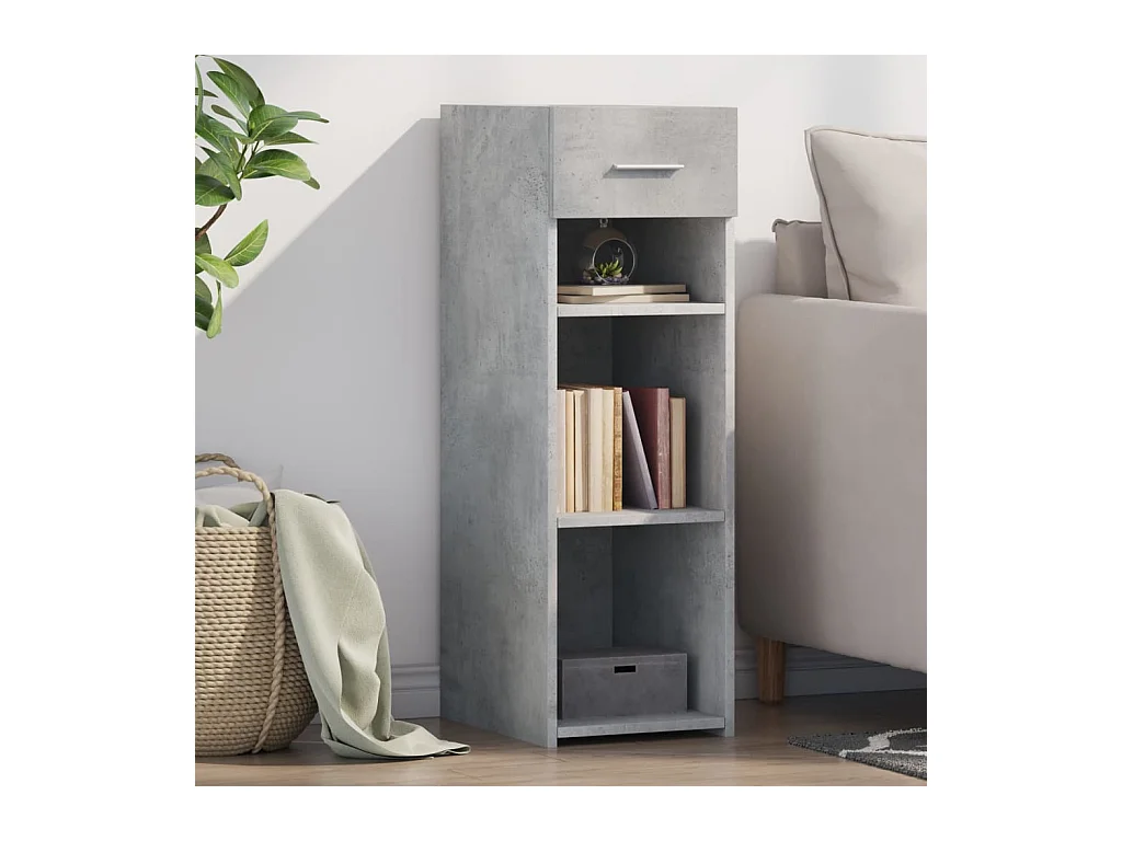 Dressoir 30x42,5x93 cm bewerkt hout betongrijs