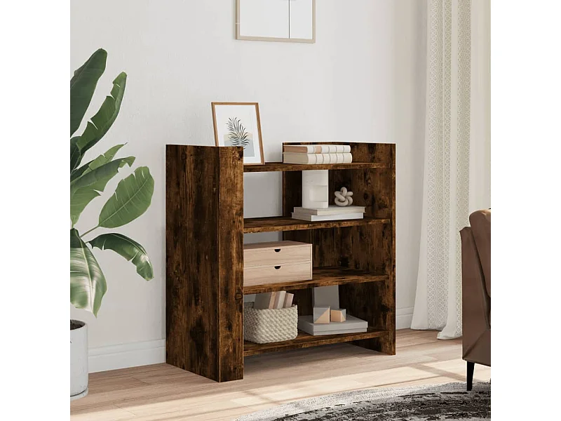 Buffet chêne fumé 73,5x35x75 cm bois d'ingénierie