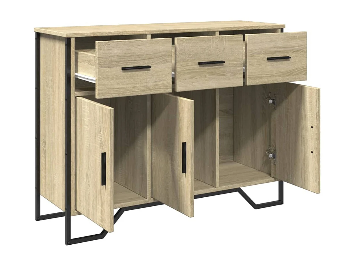 Sideboard Sonoma-Eiche 97x32,5x74,5 cm Holzwerkstoff