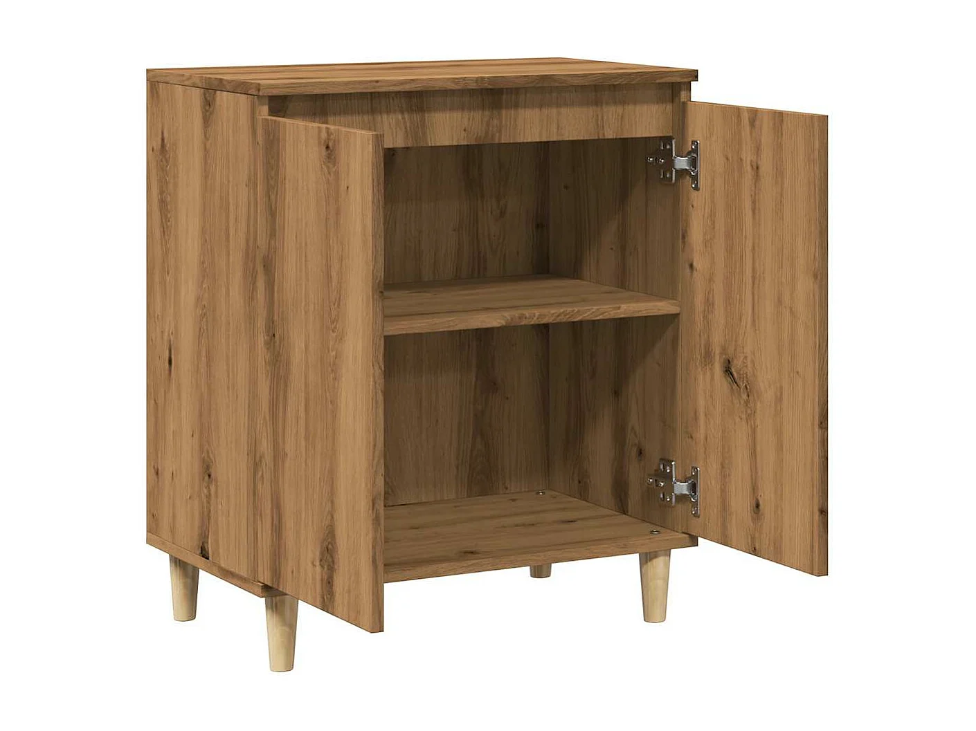 Dressoir 60x35x70 cm bewerkt hout artisanaal eikenkleur