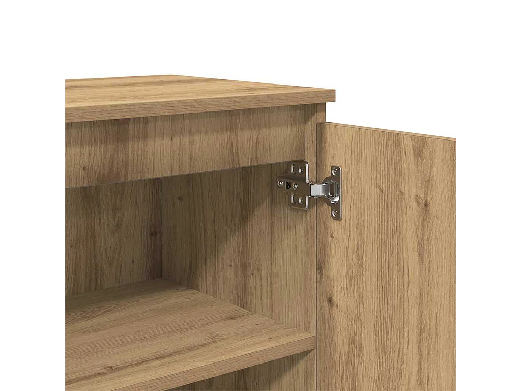 Dressoir 60x35x70 cm bewerkt hout artisanaal eikenkleur