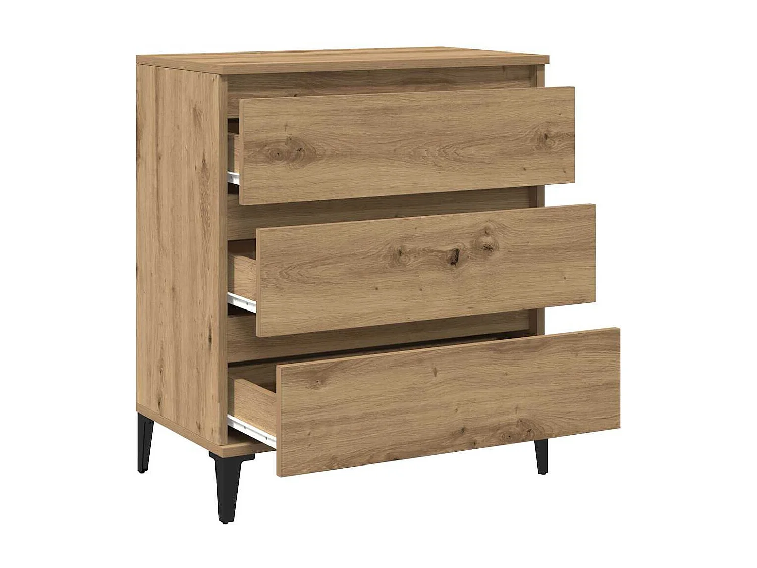 Buffet chêne artisanal 60x35x70 cm bois d'ingénierie